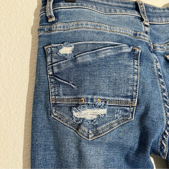Buckle BKE Stella Slim Fit Mid-Rise Bootcut Distressed Blue Denim Jeans Size 26 - Picture 9 of 13